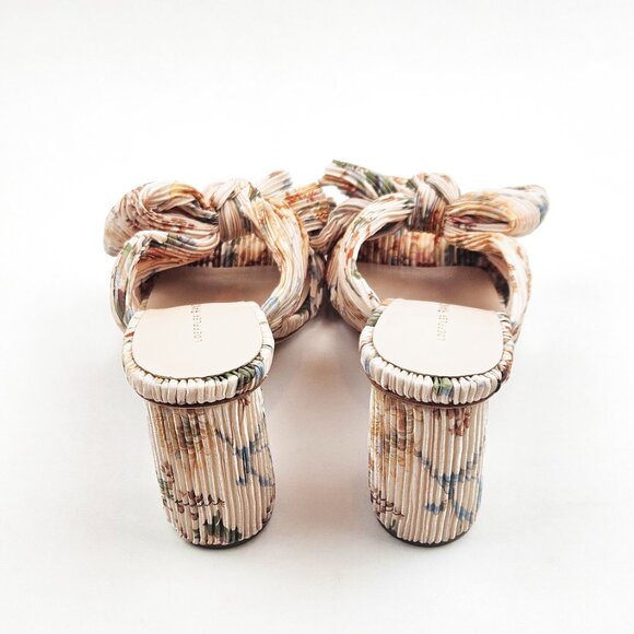 Loeffler Randall Penny Pleated Knot Mule Cream Botanical Floral - Picture 4 of 9